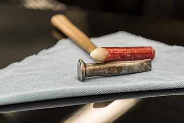 Special tools to eliminate metal defects close-up