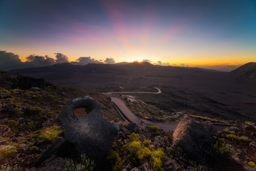 Sunrise over La Plaine des Sables in Reunion Island