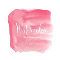 Pink abstract watercolor background. Vector illustration.