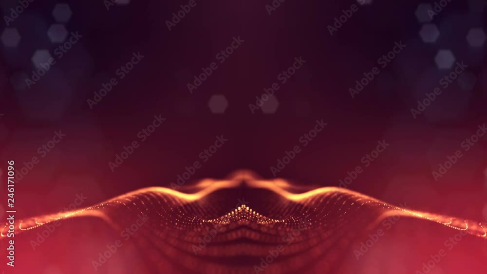 Poster 4k abstract looped backgrounds with luminous particles with depth of field. for holiday presentation