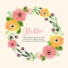 beautiful watercolor flower wreath