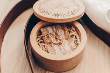 Wooden box for wedding rings