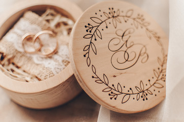 Wooden box for wedding rings