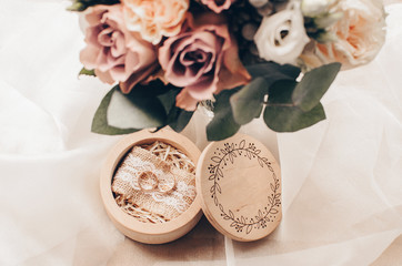 Wooden box for wedding rings