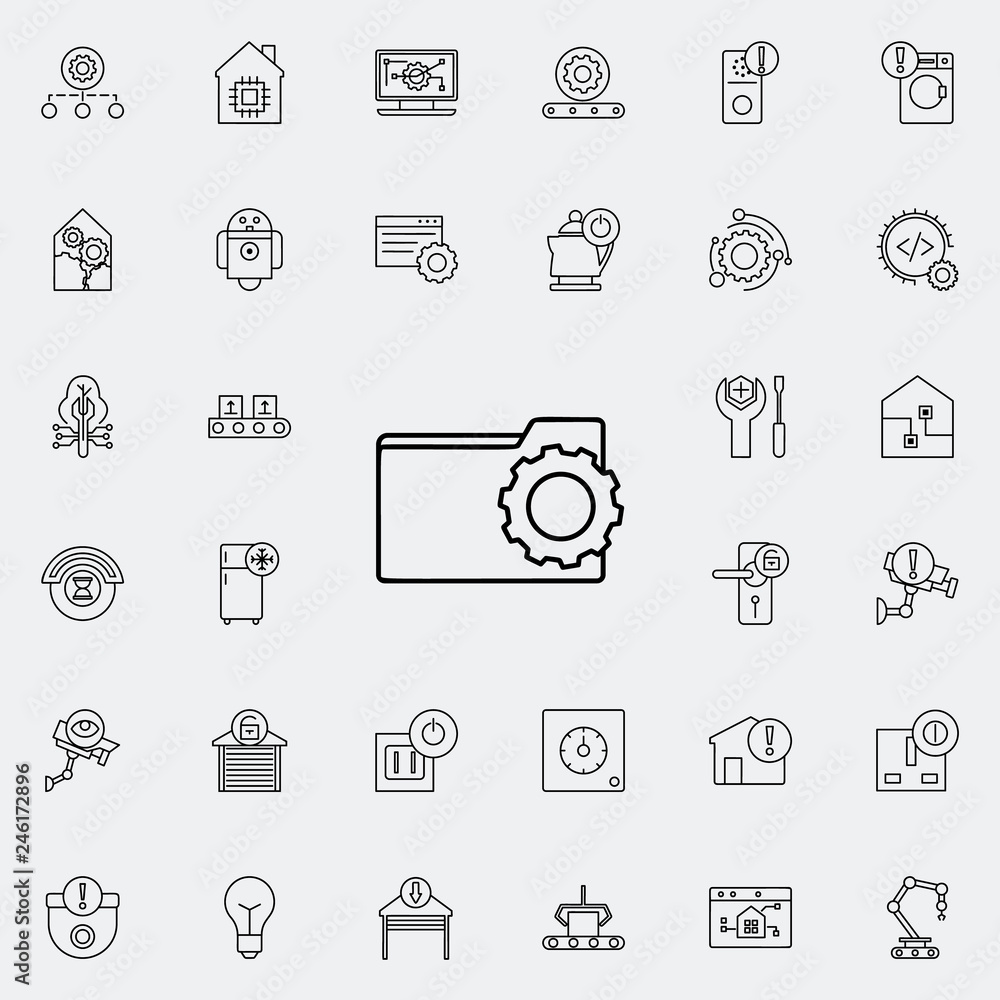 Poster folder setup icon. automation icons universal set for web and mobile