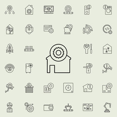 Gear sign house icon. Automation icons universal set for web and mobile
