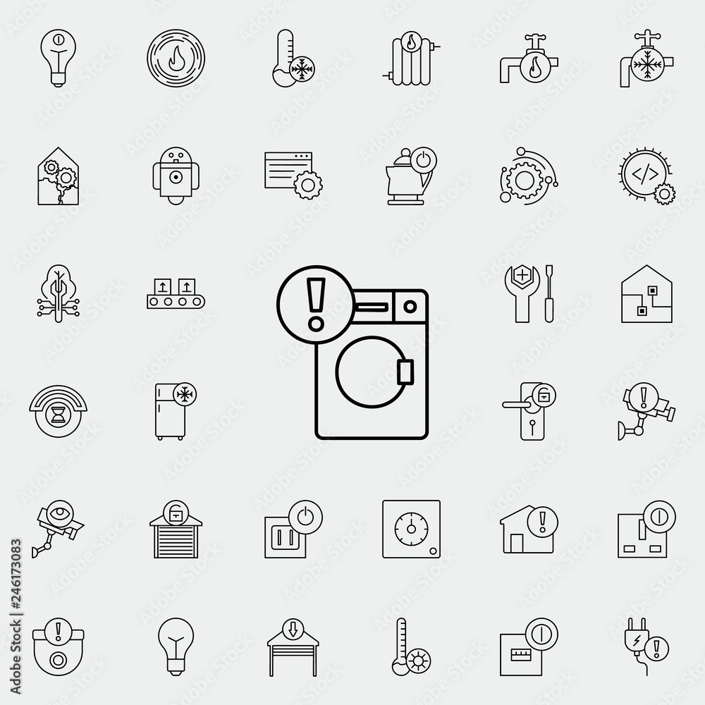Poster washing machine sign icon. automation icons universal set for web and mobile