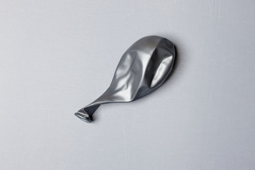 Blank silver balloon mock up isolated. Clean pure baloon template. Logo, texture, pattern presentation plain aerostat design element.