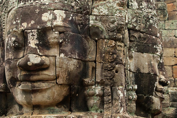 Fototapeta na wymiar Faces of Lokesvara, Bayon Temple, Angkor, Cambodia