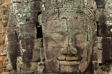 Fototapeta na wymiar Faces of Lokesvara, Bayon Temple, Angkor, Cambodia 