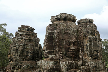 Faces of Lokesvara, Bayon Temple, Angkor, Cambodia 