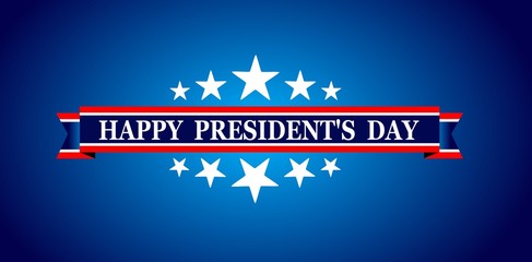 Happy President's day design blue background