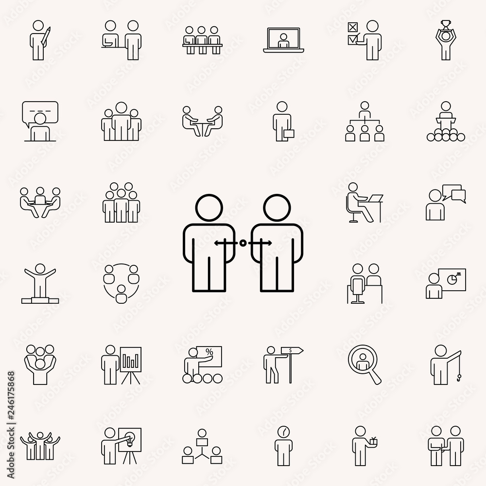 Aufkleber selection of applicants for work icon. business organisation icons universal set for web and mobile