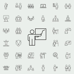 presentation of the profitability of the enterprise icon. Business Organisation icons universal set for web and mobile