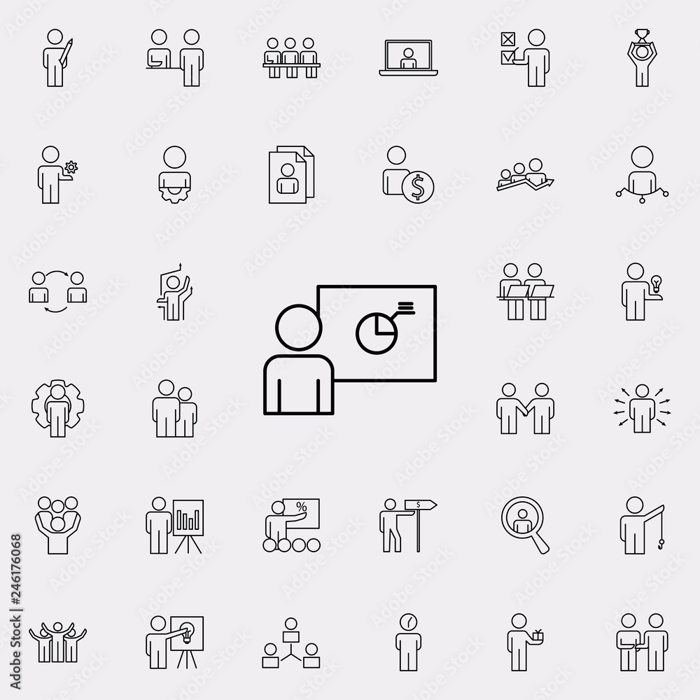 Aufkleber chart presentation icon. business organisation icons universal set for web and mobile