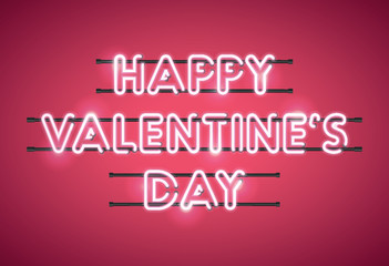 Happy Valentine's Day glowing neon sign
