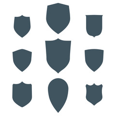 Vintage shields set isolated. Vector design elements