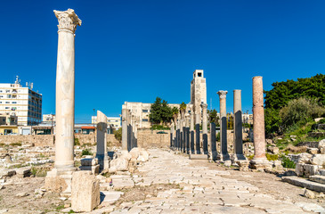 Al Mina archaeological site in Tyre, Lebanon