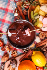 チョコフォンデュ　chocolate fondue in a marshmallow