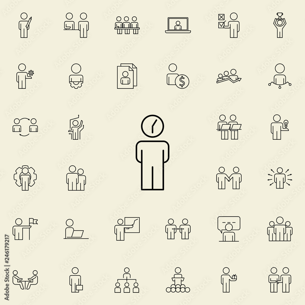 Poster time management icon. business organisation icons universal set for web and mobile