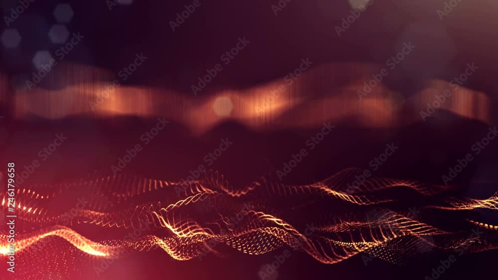 Poster 4k abstract looped backgrounds with luminous particles with depth of field. for holiday presentation