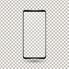 New frameless phone front black vector drawing eps10 format isolated on transparent background - vector.