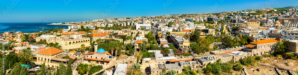 Wall mural Aerial view of Byblos town in Lebanon