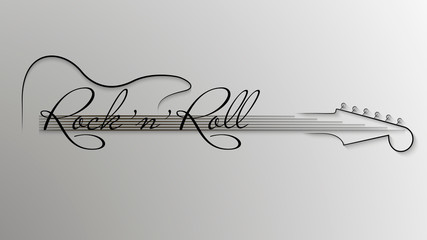 Abstract music logo. Black and white music rock n roll background. Design element for invitation to party, disco, music banner, flyer, cover. Vector illustration