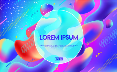 Colorful geometric background. Fluid graphic shape composition. Modern, fresh, trendy banner, poster, cover. Abstract vector fashionable template. Easy editable cover template. EPS 10 Vector image