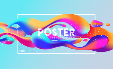 Colorful geometric background. Fluid graphic shape composition. Modern, fresh, trendy banner, poster, cover. Abstract vector fashionable template. Easy editable cover template. EPS 10 Vector image