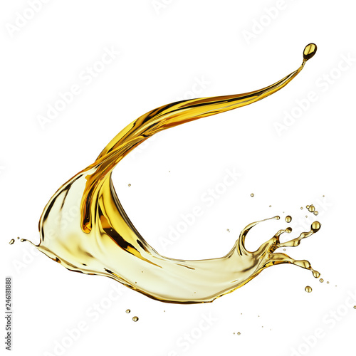 olive or engine oil splash cosmetic serum liquid isolated on white background 3d illustration with clipping path wall mural