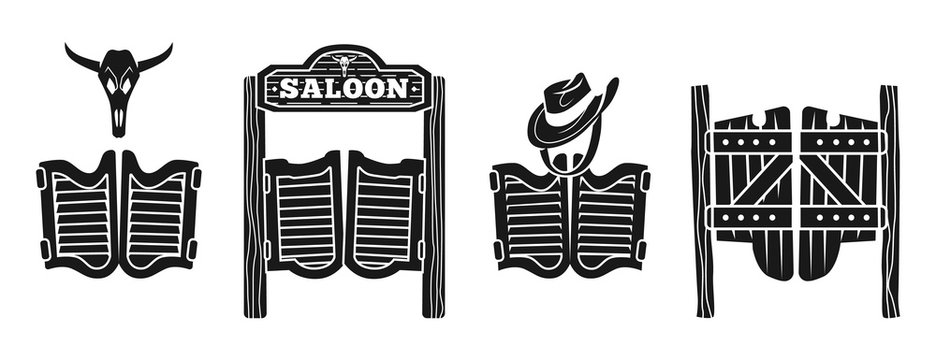 Saloon icons set. Simple set of saloon vector icons for web design on white background