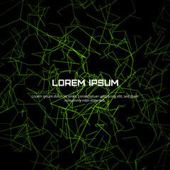 Modern green polygonal connection structure with dots and lines. Futuristic polygonal background. Business, science, medicine and technology concept design. Vector illustration.