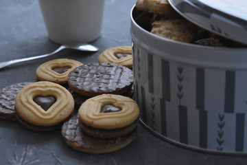 Galletas para tomar el té, caja con galletas