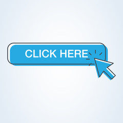 Click here button. vector icon isolated illustration. website clicking