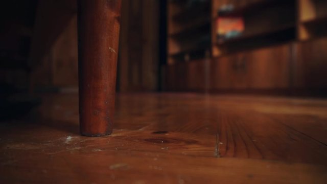 The little toe smacked against thebed leg, nightstand .- Little toe accident