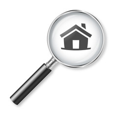 Magnifying glass real estate icon