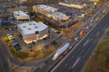 Aerial View of Lawrenceville New Jersey Sunset
