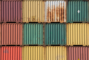 old and rusty sea freight container background and texture.