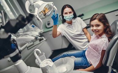 Children in dental clinic