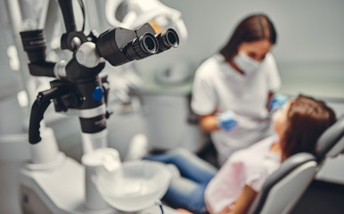 Children in dental clinic