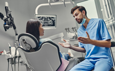 Woman in dental clinic