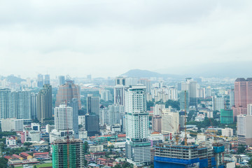 Fototapeta na wymiar City view from the top floor of Petronas Twin Towers, Malaysia, Asia