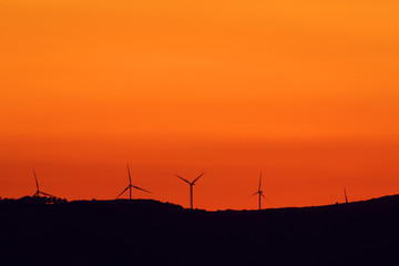 Wind energy at sunset 