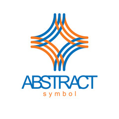 Vector abstract geometric shape best for use as business development logo, icon. Modern logothype isolated on  white background.