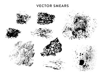 Vector set of handmade grunge stains, imprints