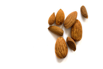 almond seed on a white background isolated