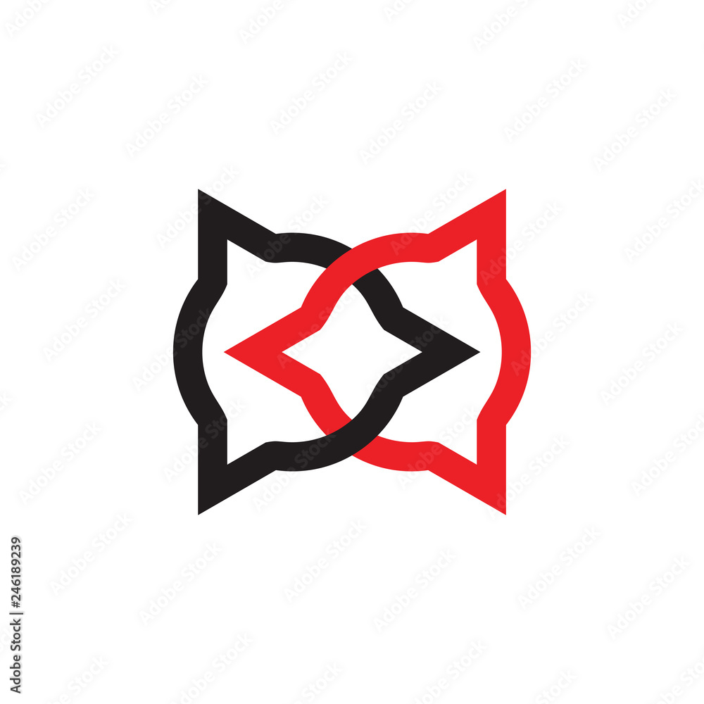 Poster linked circle triangle object colorful logo