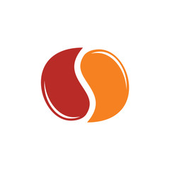 abstract letter s coffee water drink logo vector