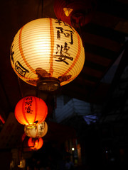 台湾、漢字の提灯、灯